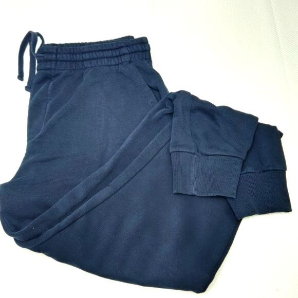 Dip Women's L Navy Sweatpants Sleepwear Elastic Drawstring Cuffed Ankle Pockets - Picture 1 of 7